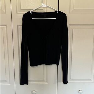 Brandy Melville Charcoal V-Neck Tie Top